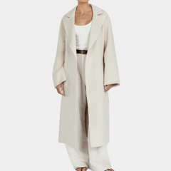 Danika - Longline Open Coat — Cream white