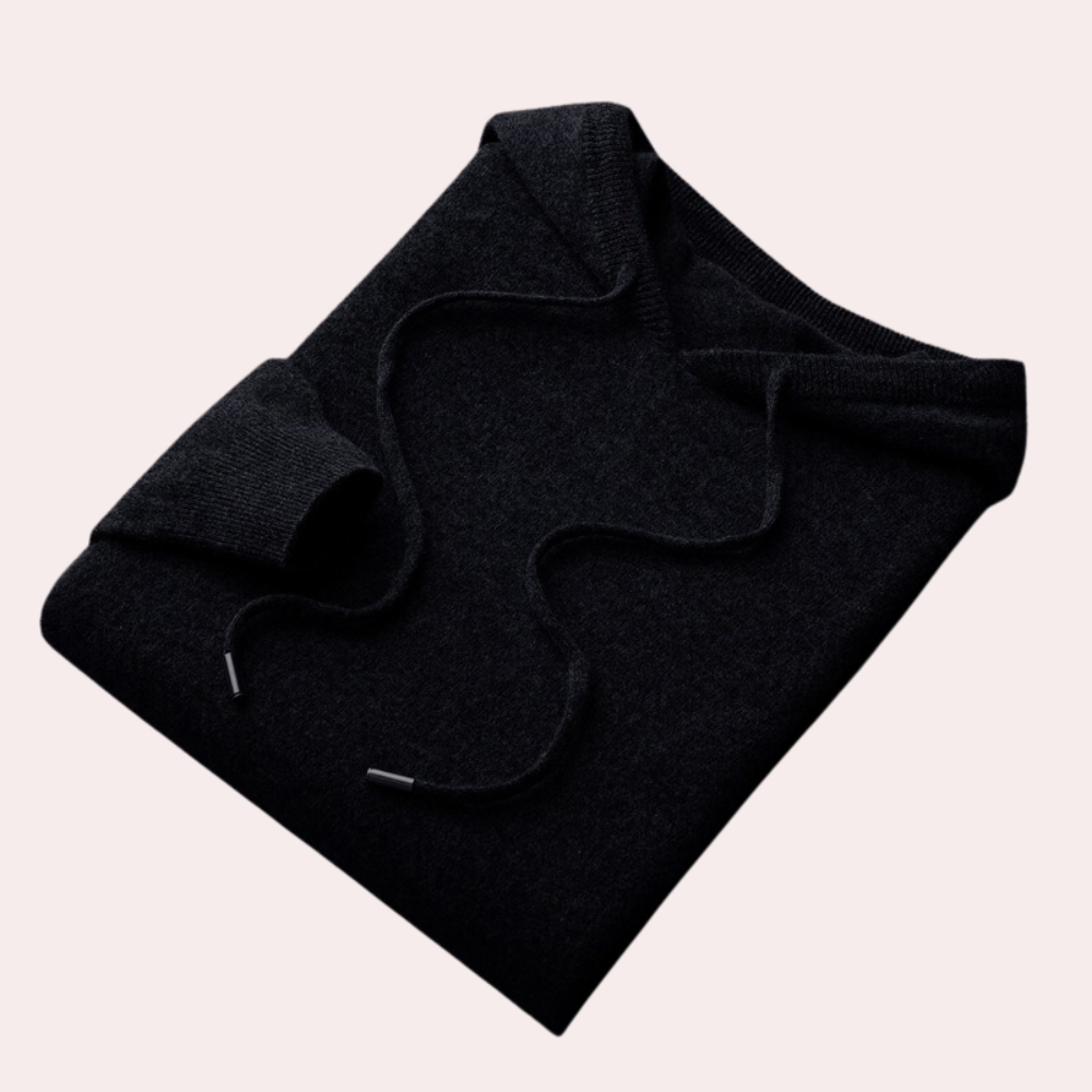 Bennett - Knit Pullover Hoodie — Black
