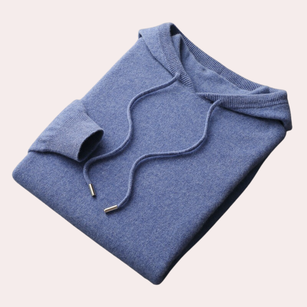 Bennett - Knit Pullover Hoodie — Blue