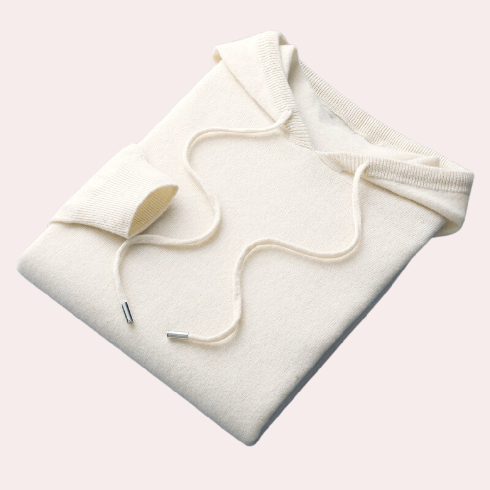 Bennett - Knit Pullover Hoodie — White