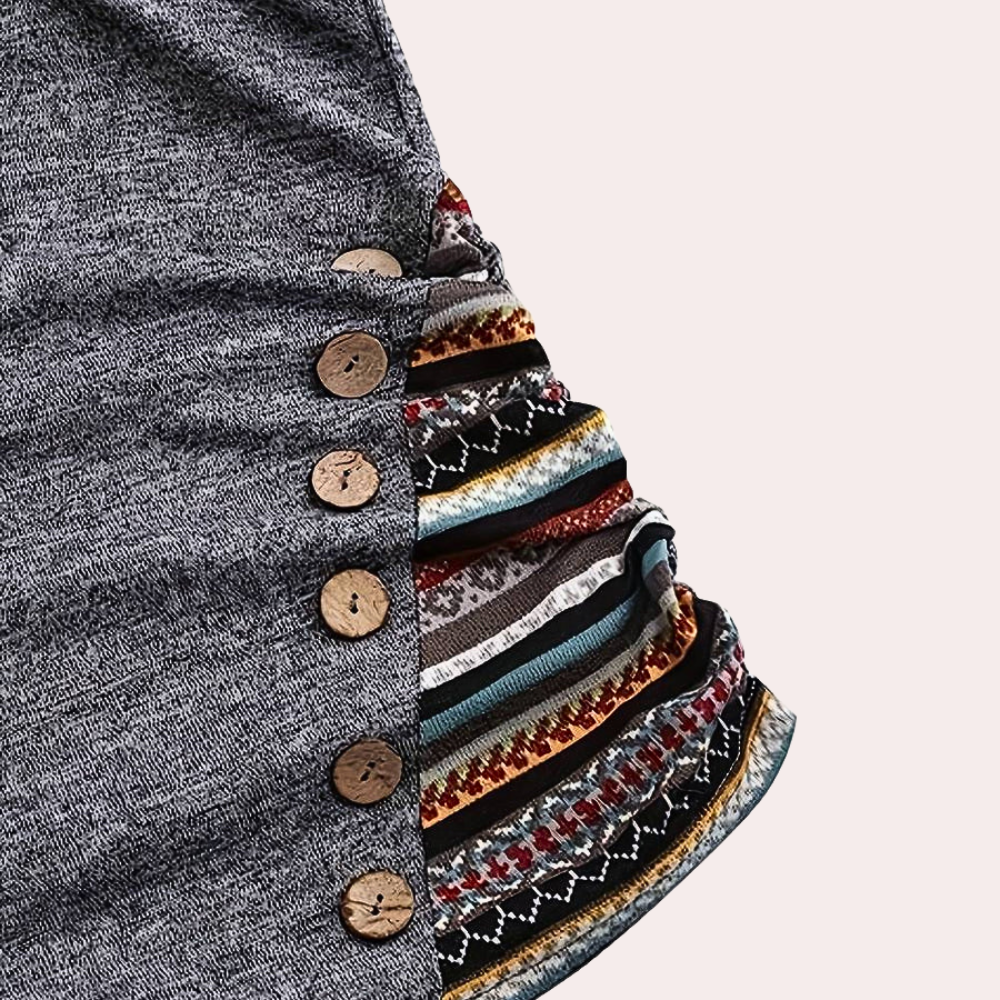 Sheila - Hoodie with Aztec Trim
