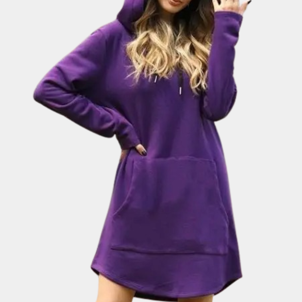 Natasha - Hoodie Dress with Pocket — Purple