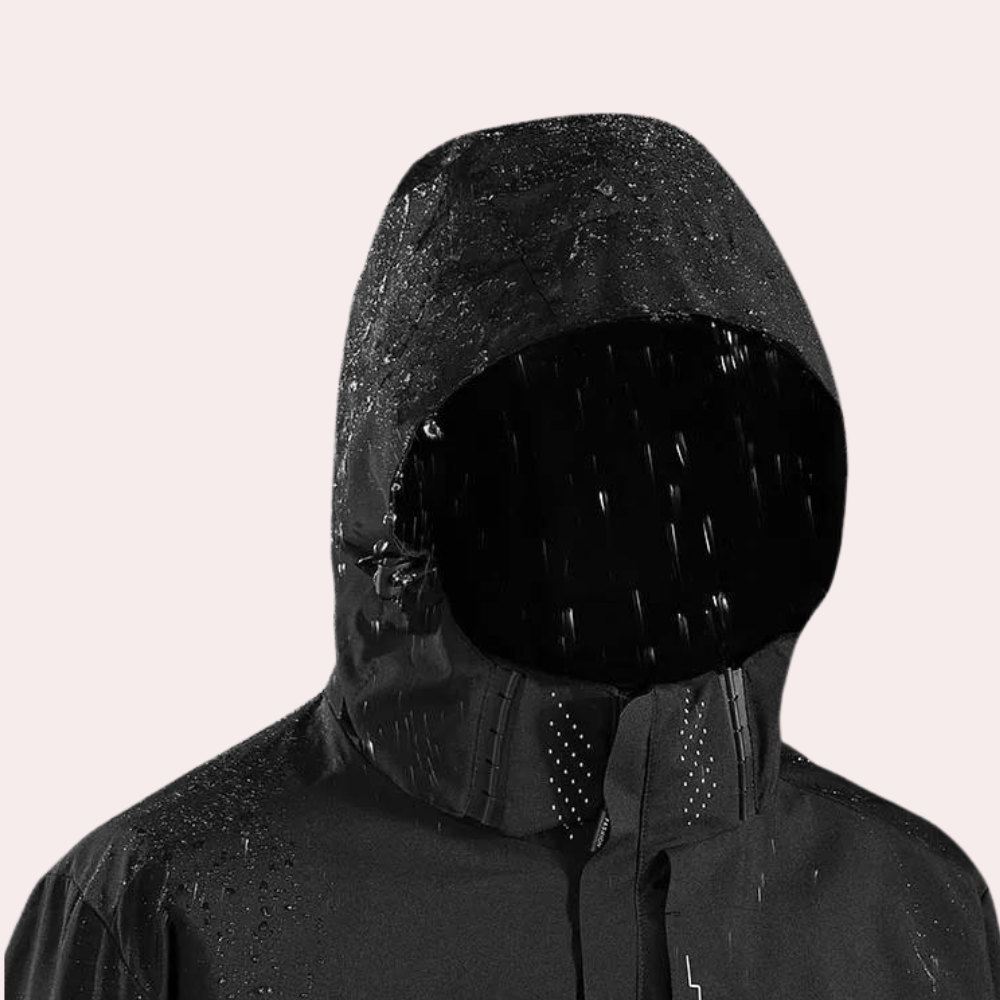 Samantha - Textured Hooded Rain Jacket