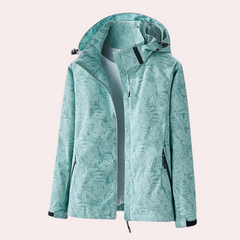 Samantha - Textured Hooded Rain Jacket — Mint green