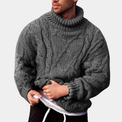 Everett - Cable Knit Turtleneck — Grey