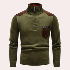 Kendrick - Half Zip Jumper with Pocket — Army green
