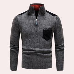 Kendrick - Half Zip Jumper with Pocket — Dark grey