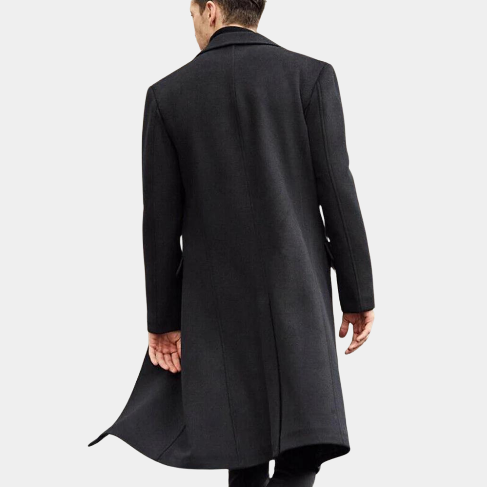 Alexander - Long Wool Overcoat with Lapels