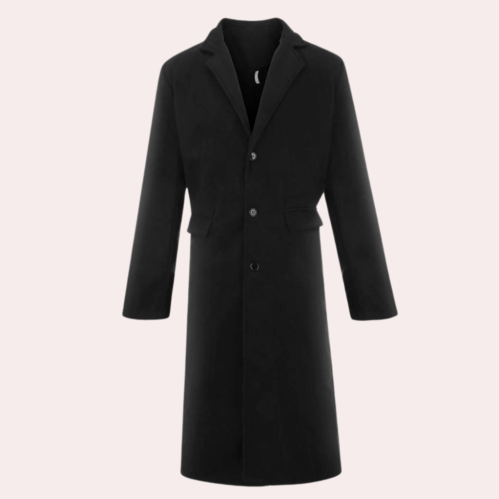 Alexander - Long Wool Overcoat with Lapels