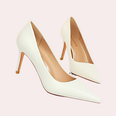Bettina - Pointed Stiletto Pumps — White