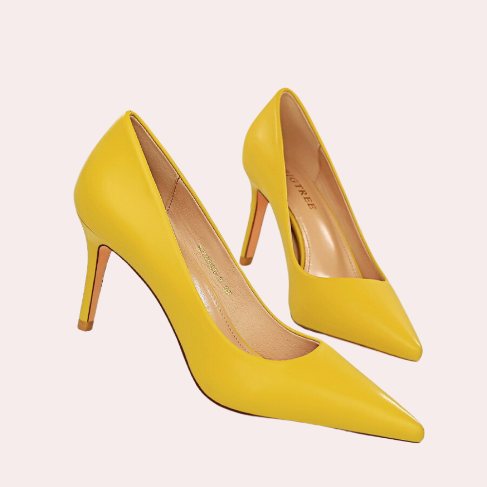 Bettina - Pointed Stiletto Pumps — Yellow
