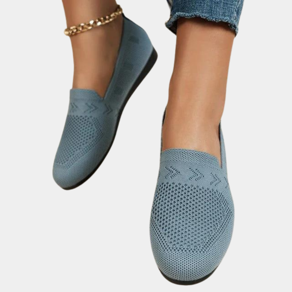 Mariah - Knit Loafer Flats — Blue