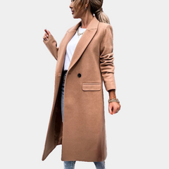 Helena - Longline Camel Coat — Brown