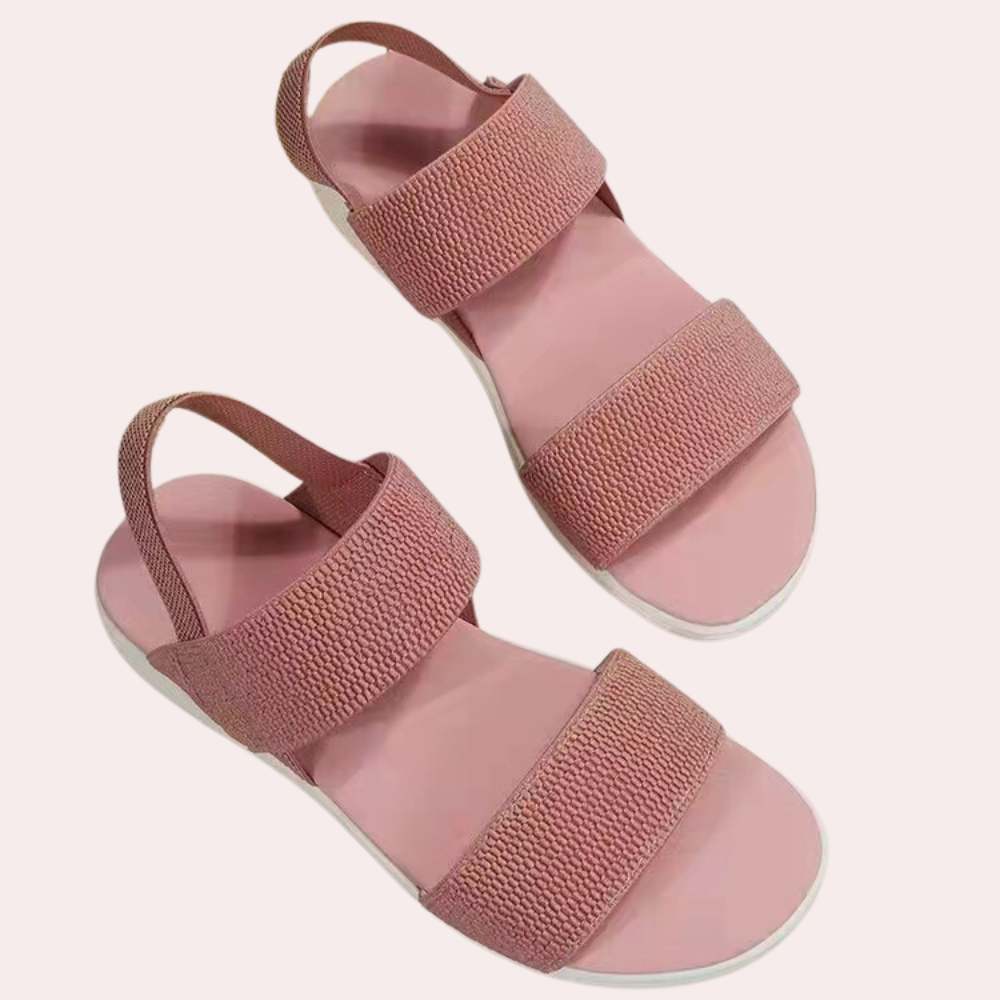 Yvette - Elastic Strap Sandals — Pink