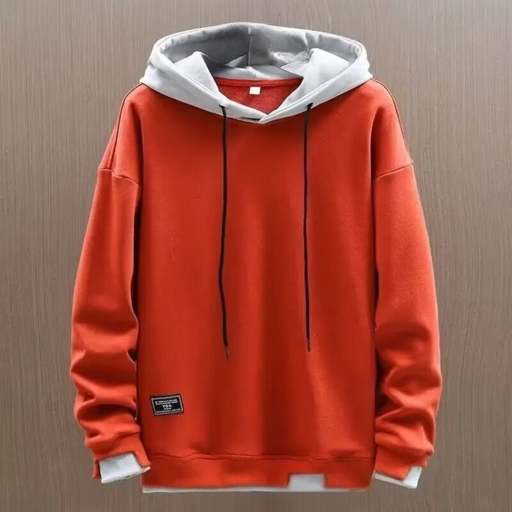 Lawrence - Hoodie with Contrast Lining — Orange