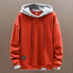 Lawrence - Hoodie with Contrast Lining — Orange