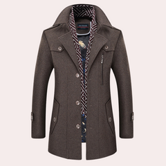 Perry - Wool Coat with Belt — Brown