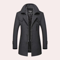Perry - Wool Coat with Belt — Grey