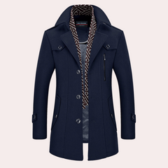 Perry - Wool Coat with Belt — Navy blue