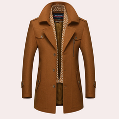 Perry - Wool Coat with Belt — Yellow