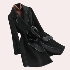 Autumn - Draped Wool Coat — Black