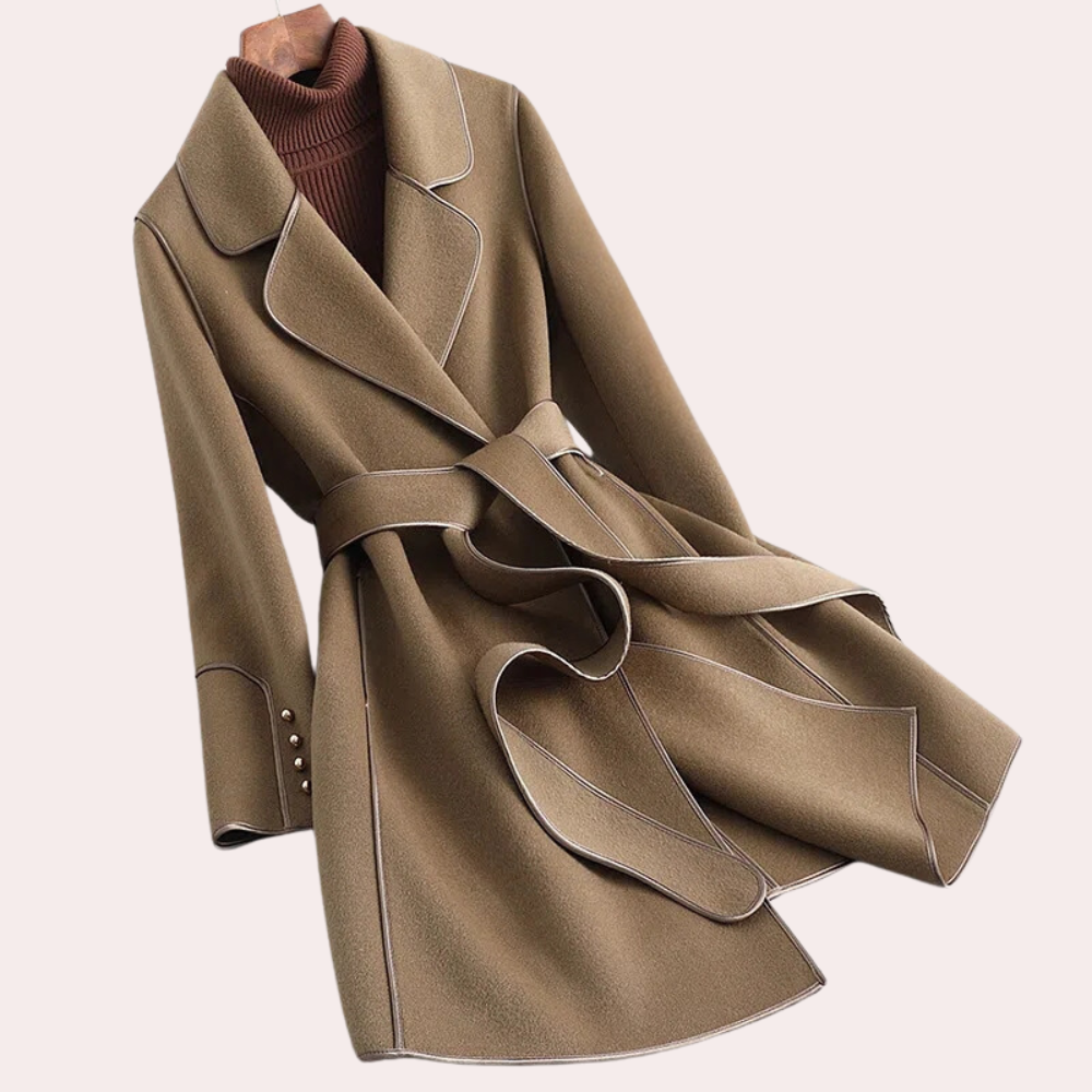 Autumn - Draped Wool Coat — Brown