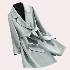 Autumn - Draped Wool Coat — Grey