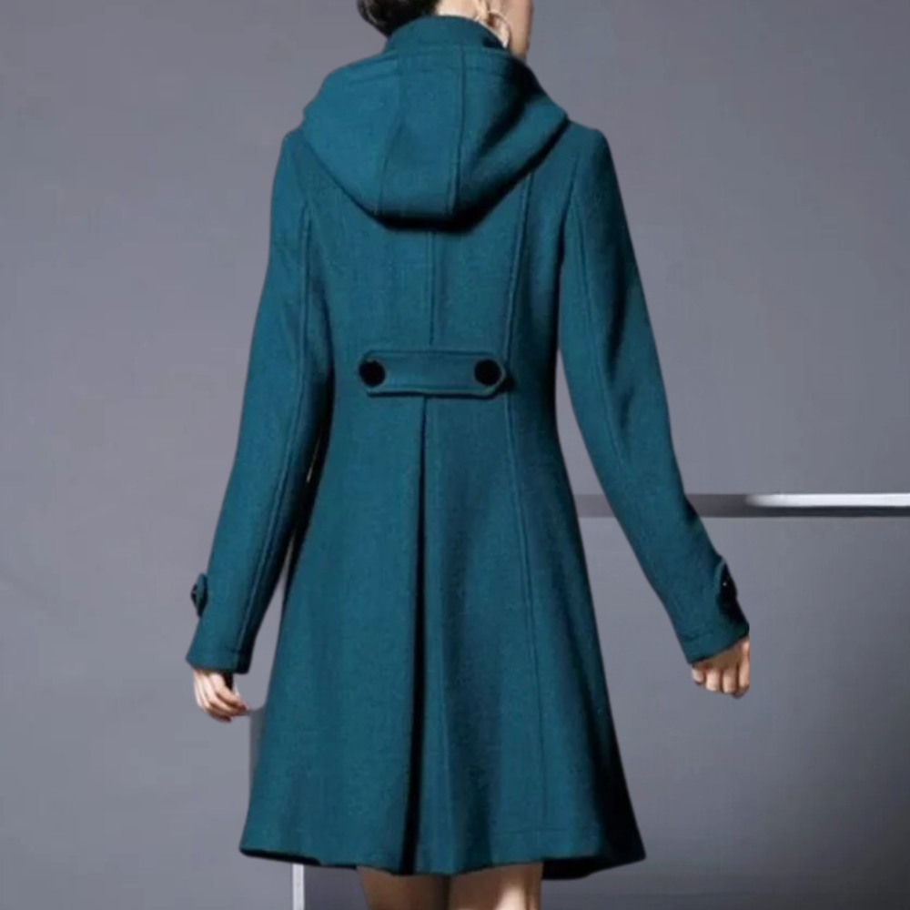 Rochelle - Hooded Flared Coat with Toggles