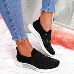 Giselle - Knit Slip on Flats — Black