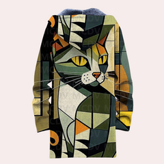 Arlo - Cat Print Hooded Coat