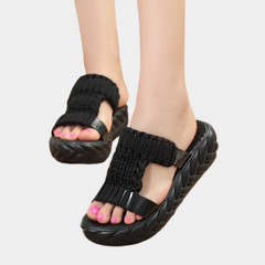Raquel - Ruched Slide Sandals