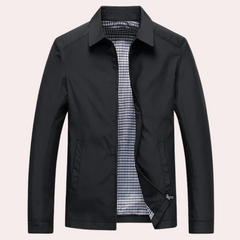 Nathan - Jacket with Check Lining — Black