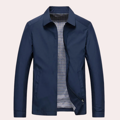 Nathan - Jacket with Check Lining — Blue
