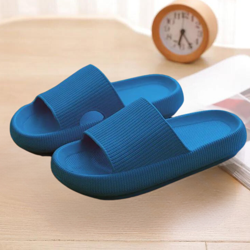 Colette - Thick Sole Pool Slides — Blue