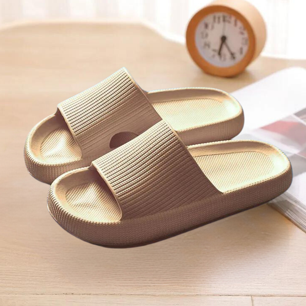 Colette - Thick Sole Pool Slides — Khaki
