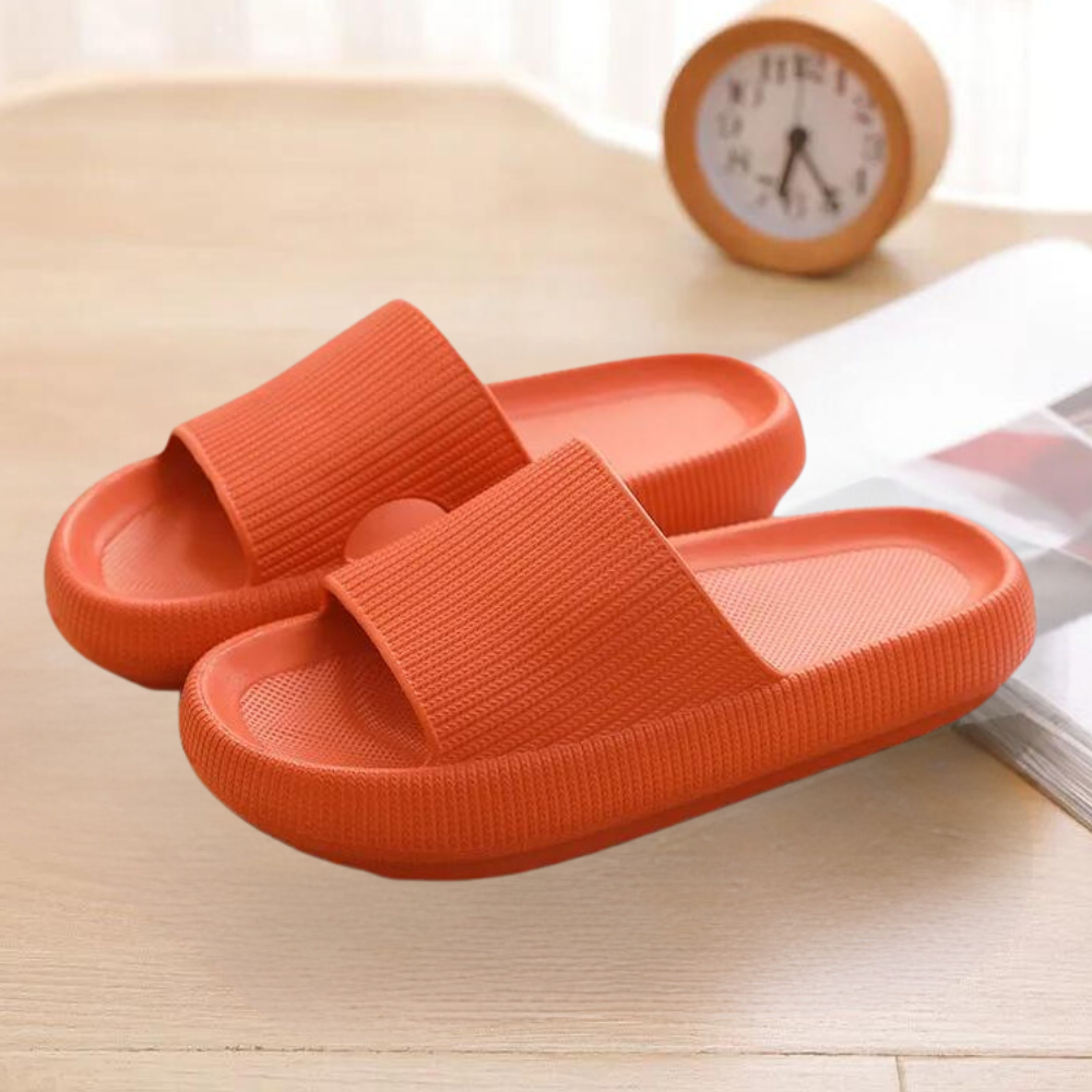 Colette - Thick Sole Pool Slides — Orange