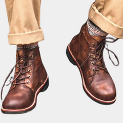 Dashiell - Burnished Leather Boots — Brown