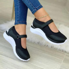 Aisling - Mary Jane Knit Sneakers — Black