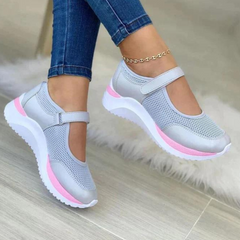 Aisling - Mary Jane Knit Sneakers — Pink