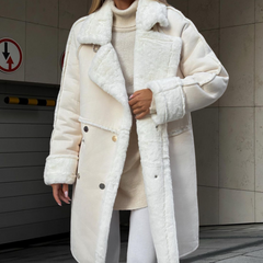 Bianca - Plush Teddy Coat — White