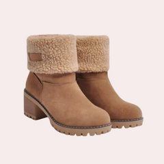 Dominique - Suede Boots with Fleece Cuff