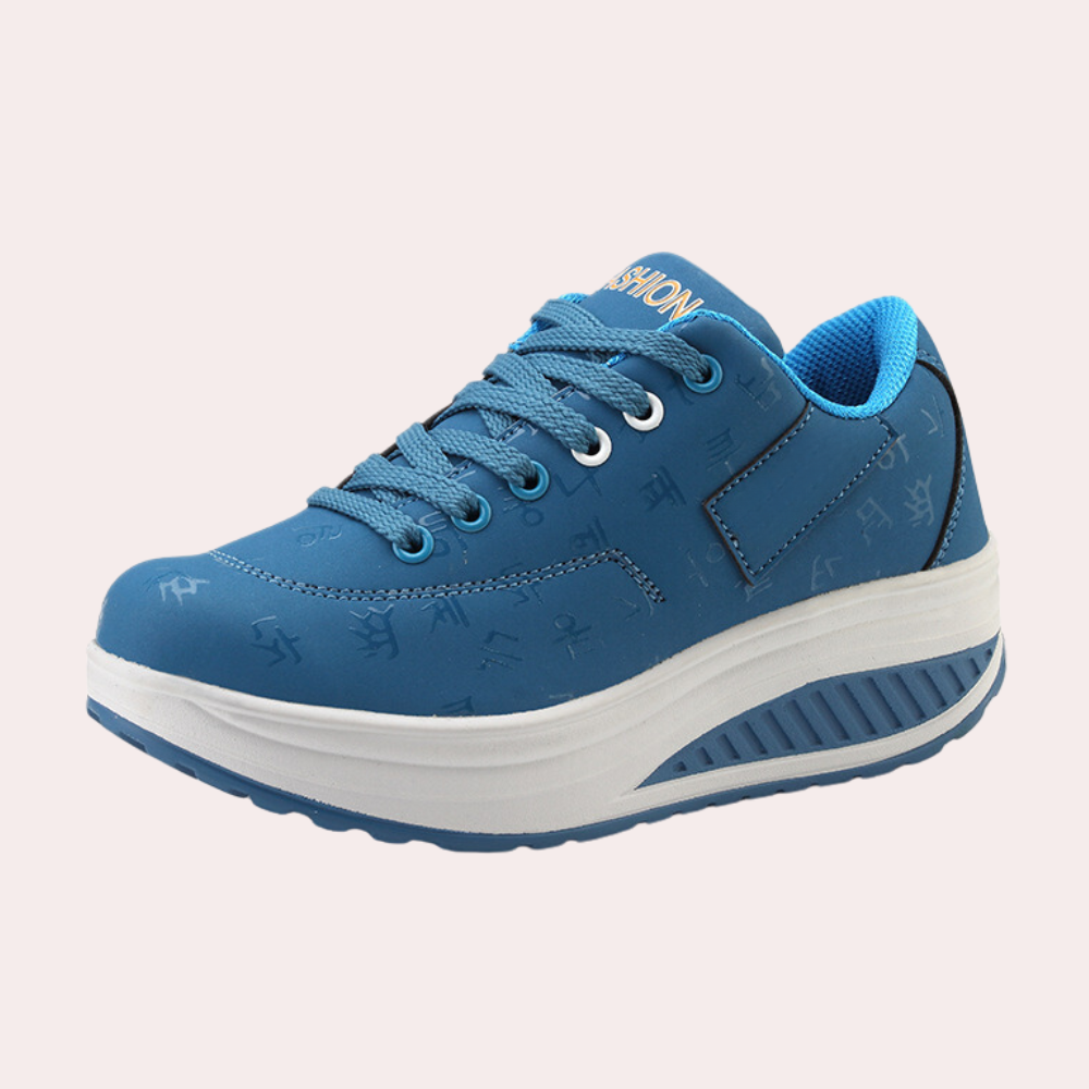 Valerie - Platform Lace up Sneakers — Blue