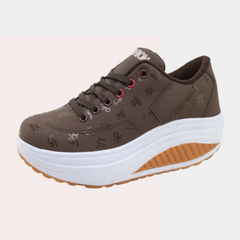 Valerie - Platform Lace up Sneakers — Brown