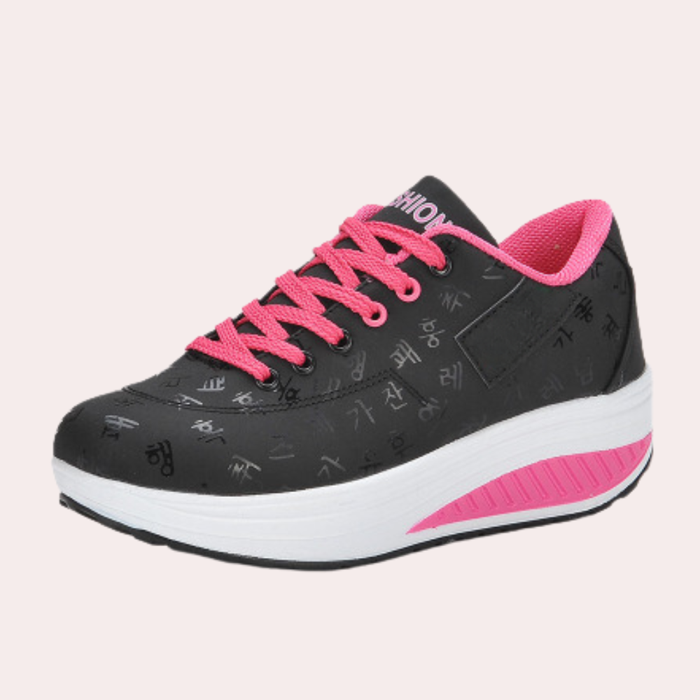 Valerie - Platform Lace up Sneakers — Grey