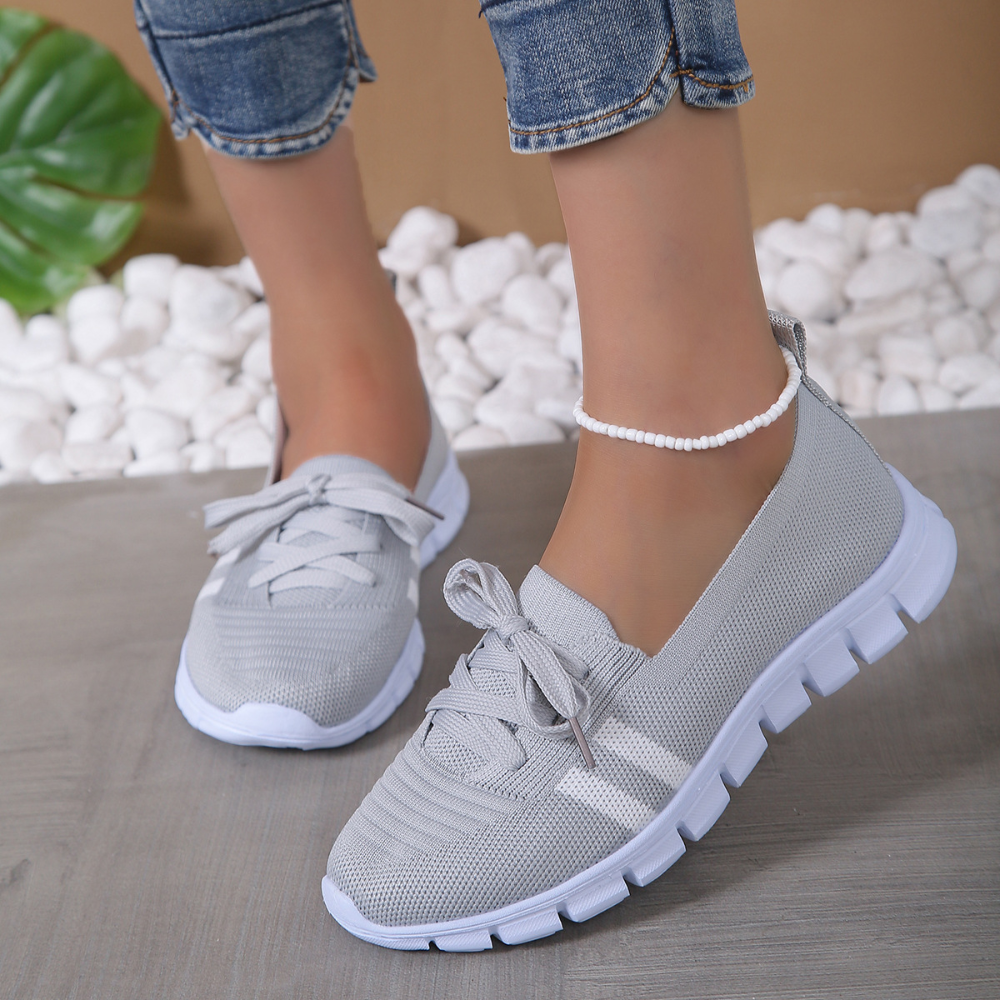 Zinnia - Knit Lace up Trainers