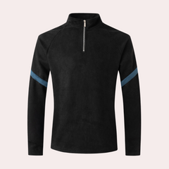 Rafferty - Half Zip Jumper with Stripe — Black