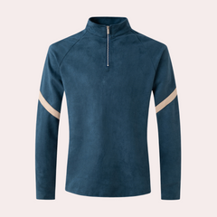 Rafferty - Half Zip Jumper with Stripe — Blue