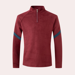 Rafferty - Half Zip Jumper with Stripe — Dark red