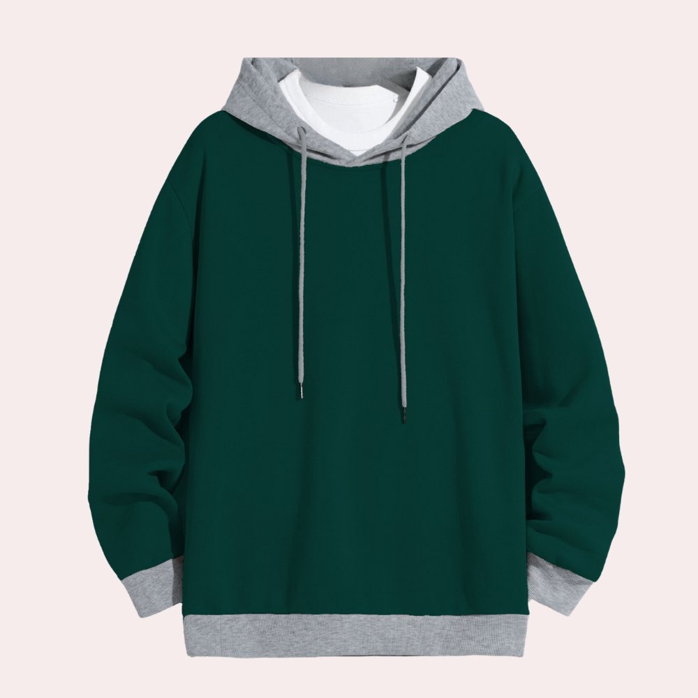 Truman - Hoodie with Contrast Hood — Green