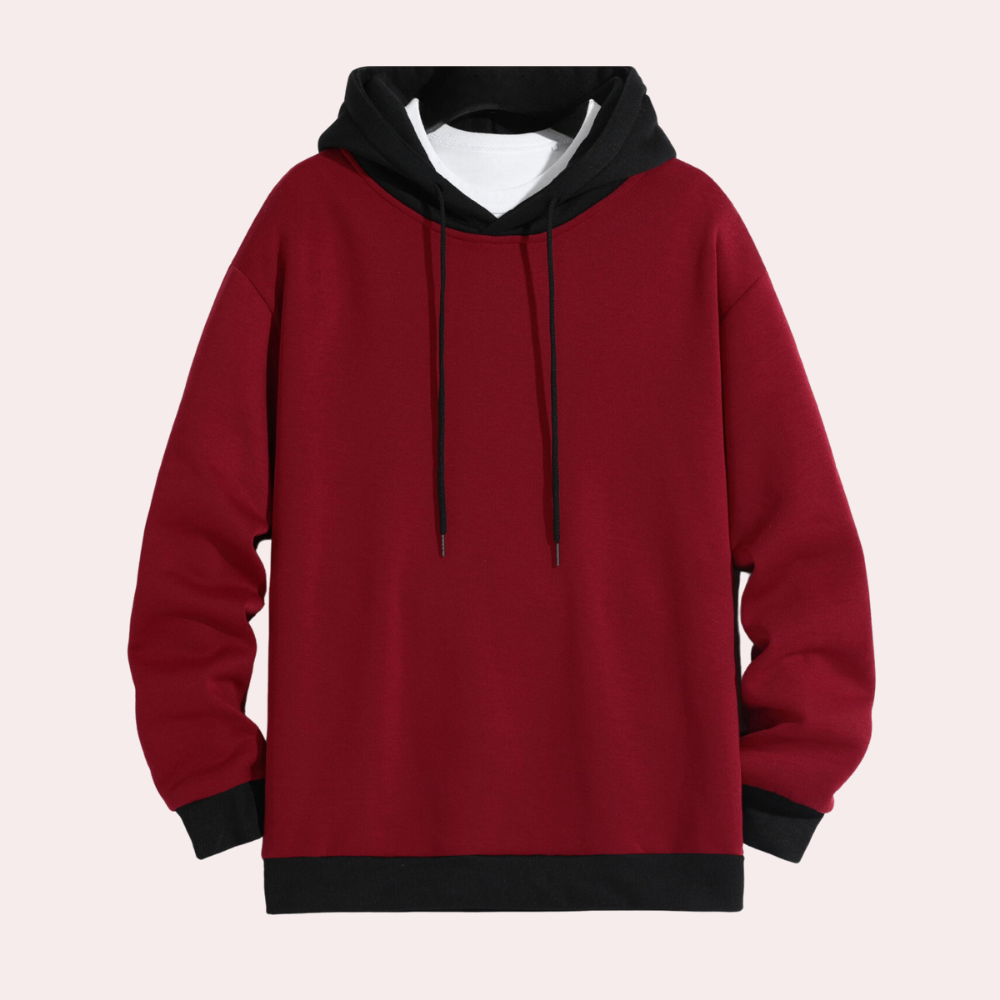Truman - Hoodie with Contrast Hood — Red